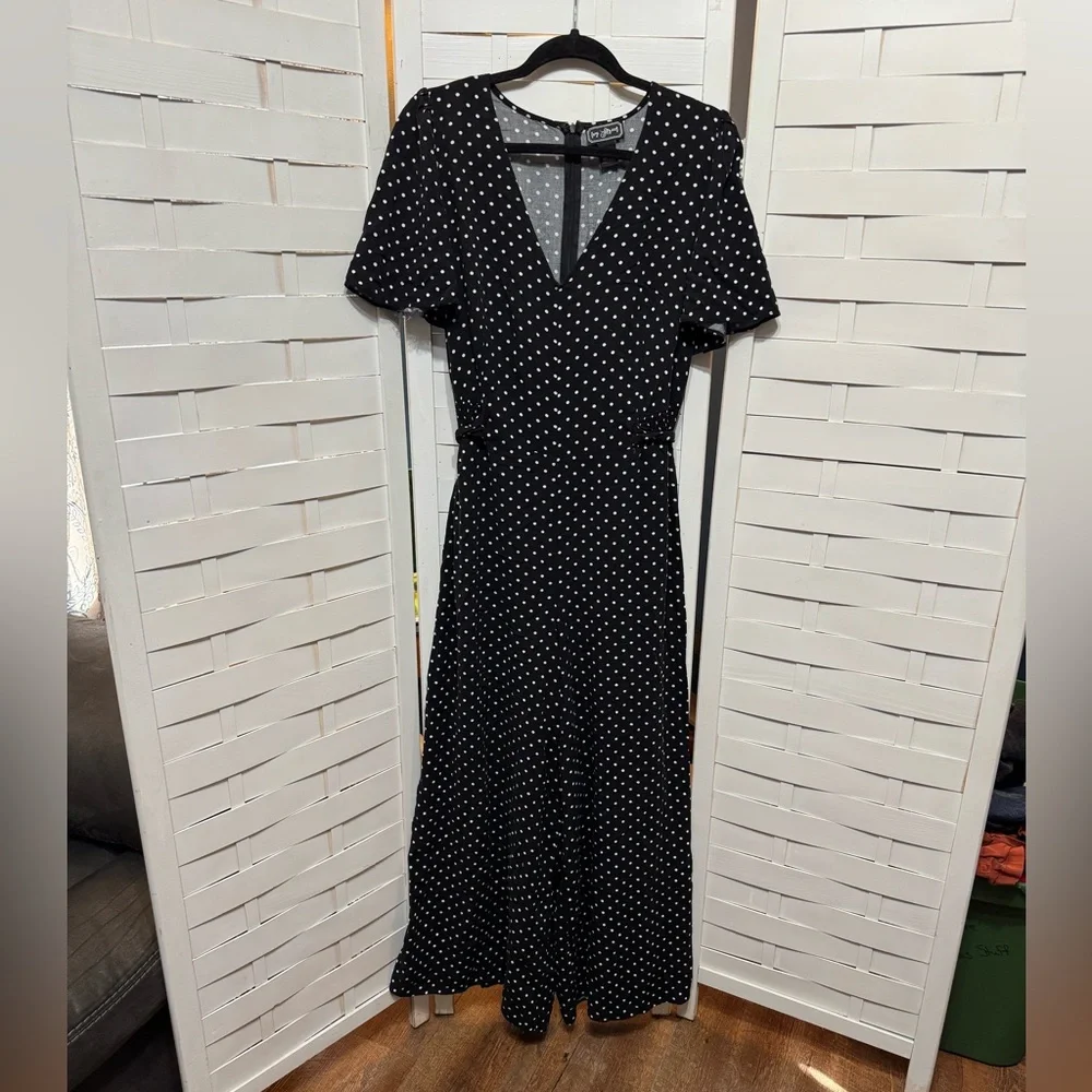 My Street Elegant Black & White Polka Dot Jumpsuit - Picture 1 of 6